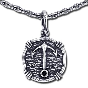 Addiction Recovery Anchor Necklace - Sterling Silver Support Pendant with Chain